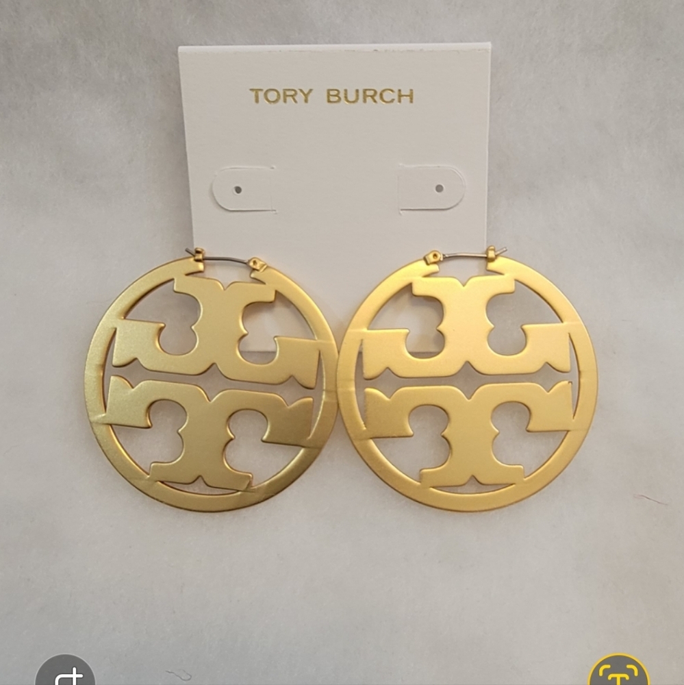 Nwot Toryburch GOLD PLATES hoop Earrings